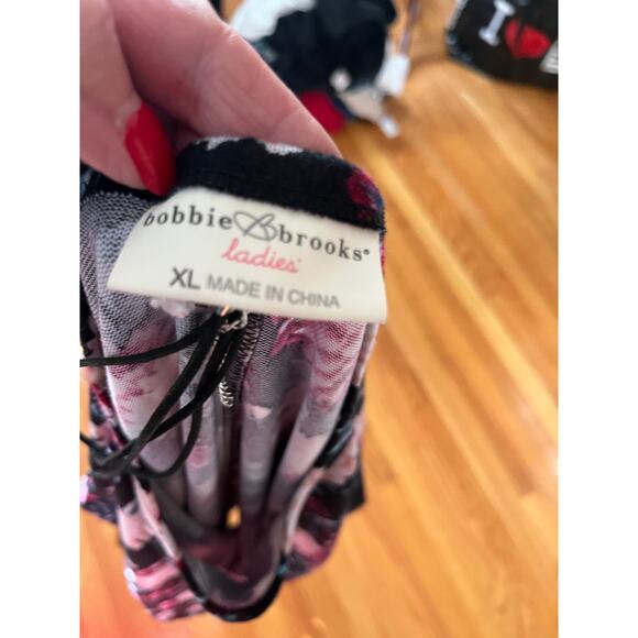 Vintage Bobbie Brooks floral knit swing top w necklace XL NWT retro cottage corp - Picture 4 of 5